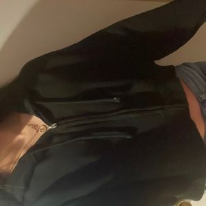 Hollister black crop zip up XS barely worn
